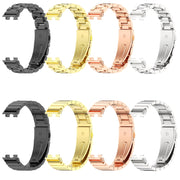 For Huawei Band 8 / 9 / 10 Mijobs Three Bead Bamboo Stainless Steel Watch Band(Gold)