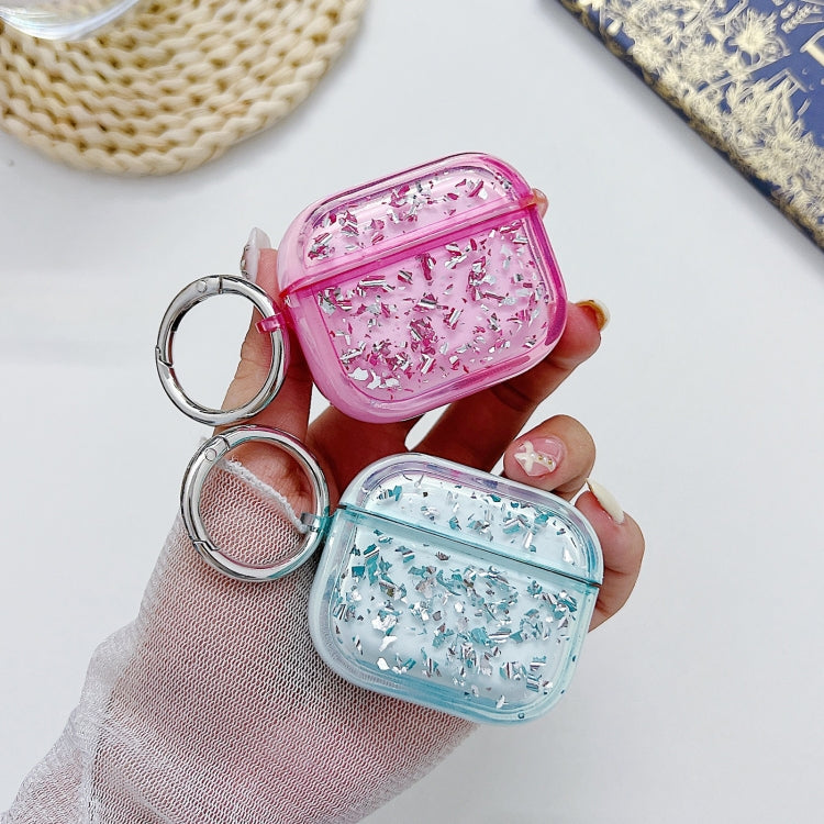 For AirPods 3 Silver Foil Epoxy Bluetooth Earphone Protective Case(Purple)
