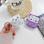 For AirPods 3 Silver Foil Epoxy Bluetooth Earphone Protective Case(Purple)
