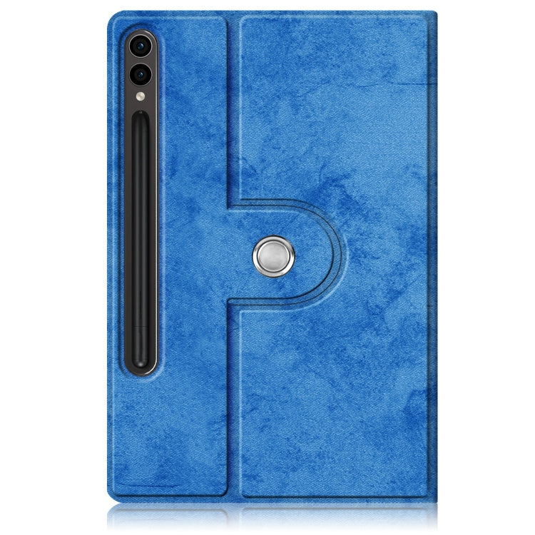 For Samsung Galaxy Tab S9 360 Rotation Stand Smart Leather Tablet Case(Blue)