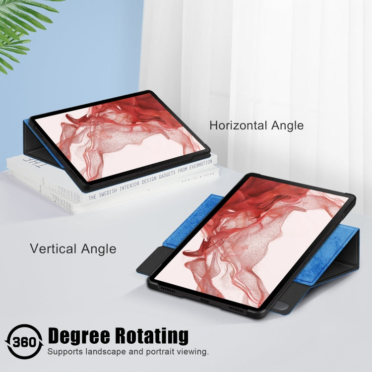 For Samsung Galaxy Tab S9 360 Rotation Stand Smart Leather Tablet Case(Blue)
