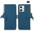 For Motorola Moto G64 5G Genuine Leather Magnetic RFID Leather Phone Case(Blue) - Motorola Cases by PMC TechLife | Online Shopping South Africa | PMC TechLife | Buy Now Pay Later Mobicred