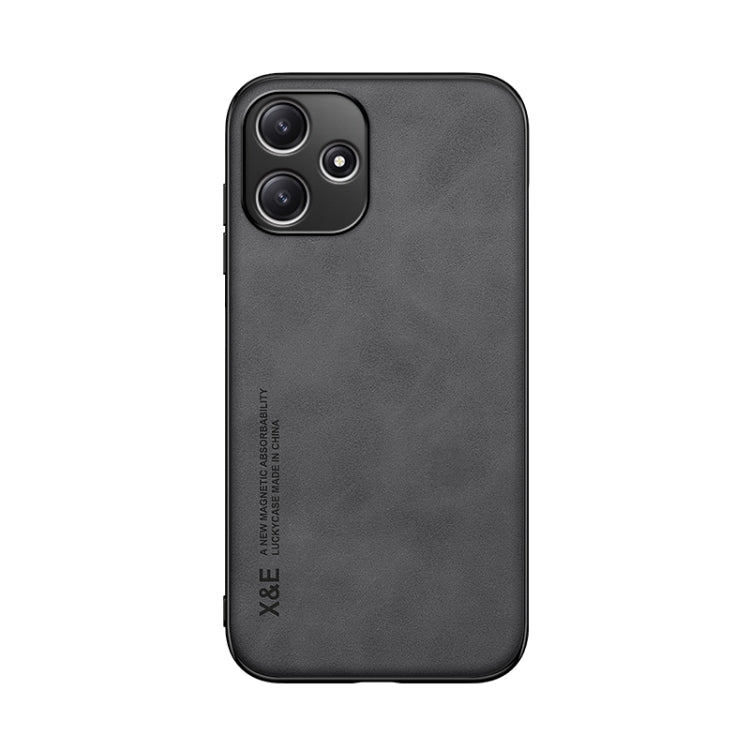 For Xiaomi Redmi 12 5G Skin Feel Magnetic Leather Back Phone Case(Dark Grey)