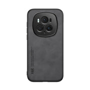 For Honor Magic6 Pro Skin Feel Magnetic Leather Back Phone Case(Dark Grey)