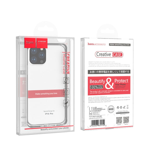 For iPhone 16 Pro hoco Light Series Soft TPU Phone Case(Transparent)