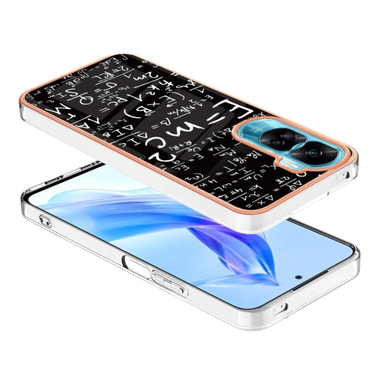 For Honor 90 Lite 5G Electroplating Marble Dual-side IMD Phone Case(Equation)
