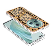 For Honor Magic 5 Pro Electroplating Marble Dual-side IMD Phone Case(Leopard Print)
