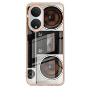 For Honor X7 Electroplating Marble Dual-side IMD Phone Case(Retro Radio)