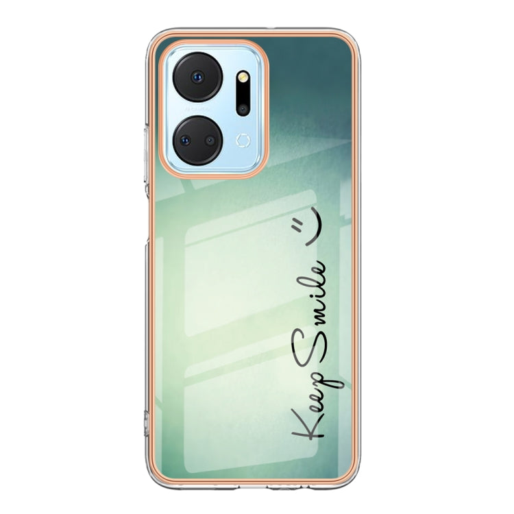 For Honor X7a Electroplating Marble Dual-side IMD Phone Case(Smile)