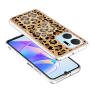 For Honor X7a Electroplating Marble Dual-side IMD Phone Case(Leopard Print)