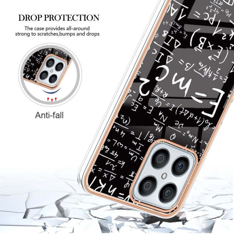 For Honor X8 4G Electroplating Marble Dual-side IMD Phone Case(Equation)