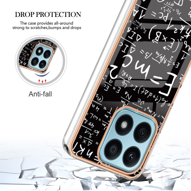 For Honor X8a Electroplating Marble Dual-side IMD Phone Case(Equation)