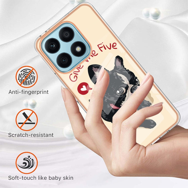 For Honor X8a Electroplating Marble Dual-side IMD Phone Case(Lucky Dog)