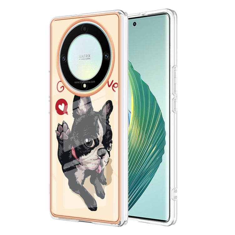 For Honor X9a / Magic5 Lite Electroplating Marble Dual-side IMD Phone Case(Lucky Dog)