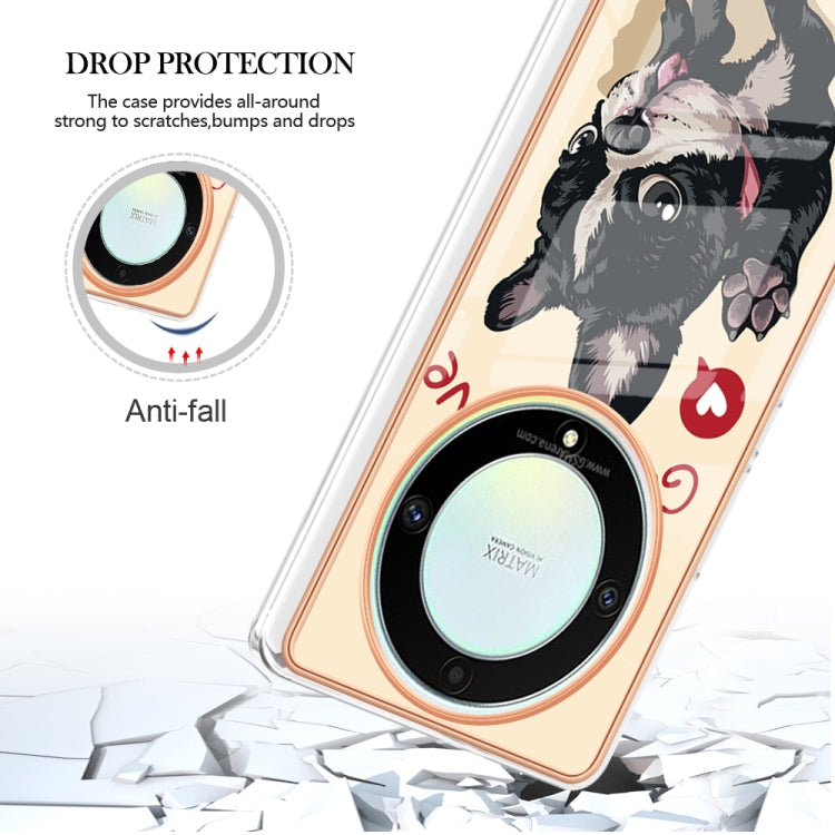 For Honor X9a / Magic5 Lite Electroplating Marble Dual-side IMD Phone Case(Lucky Dog)