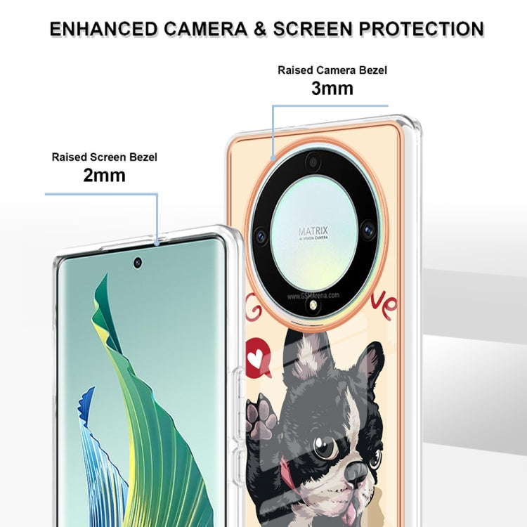 For Honor X9a / Magic5 Lite Electroplating Marble Dual-side IMD Phone Case(Lucky Dog)