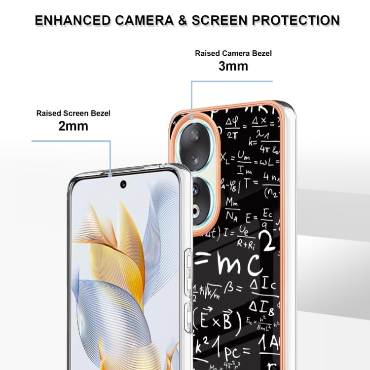 For Honor 90 5G Electroplating Marble Dual-side IMD Phone Case(Equation)