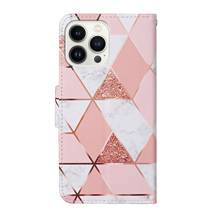 For iPhone 16 Pro 3D Colored Drawing Flip Leather Phone Case(Marble)