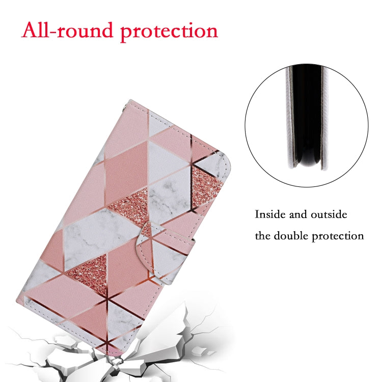 For iPhone 16 Plus 3D Colored Drawing Flip Leather Phone Case(Marble)