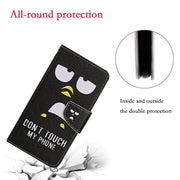 For iPhone 16 Plus 3D Colored Drawing Flip Leather Phone Case(Penguins)
