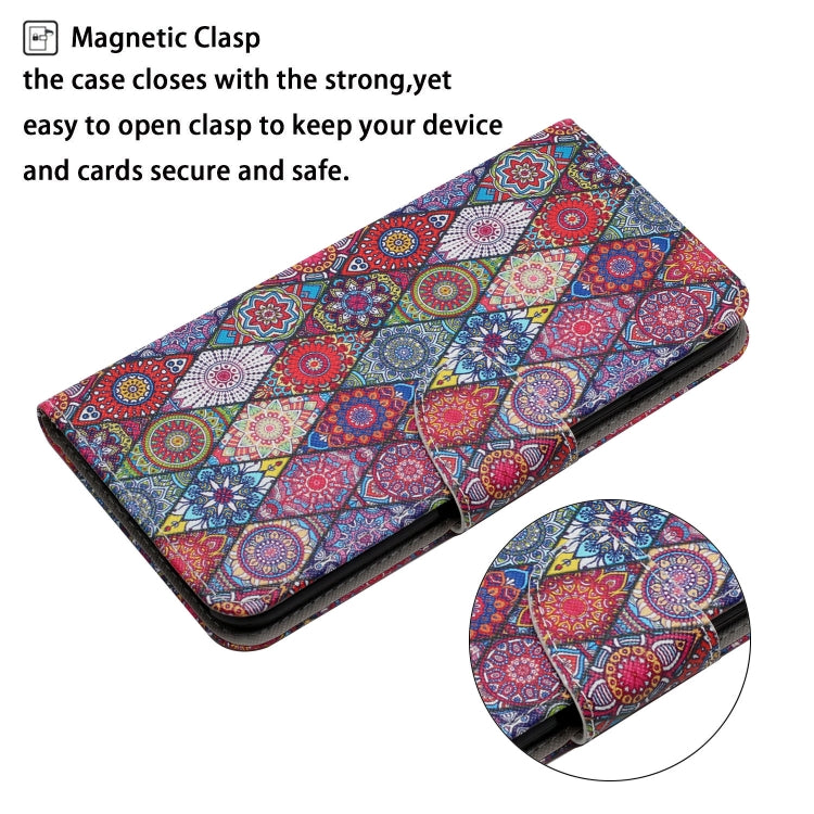 For iPhone 16 Plus 3D Colored Drawing Flip Leather Phone Case(Kaleidoscope)