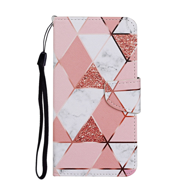 For iPhone 16 3D Colored Drawing Flip Leather Phone Case(Marble)