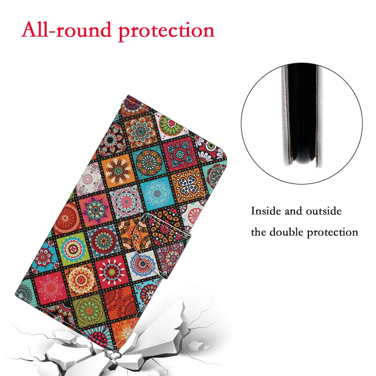 For iPhone 16 3D Colored Drawing Flip Leather Phone Case(Ethnic Totem)