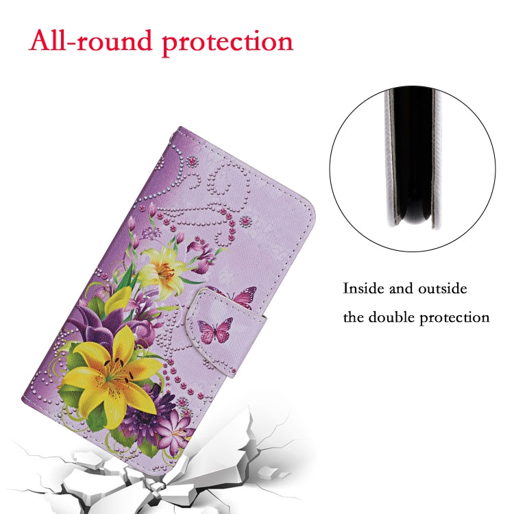For iPhone 16 3D Colored Drawing Flip Leather Phone Case(Yellow Flowers)