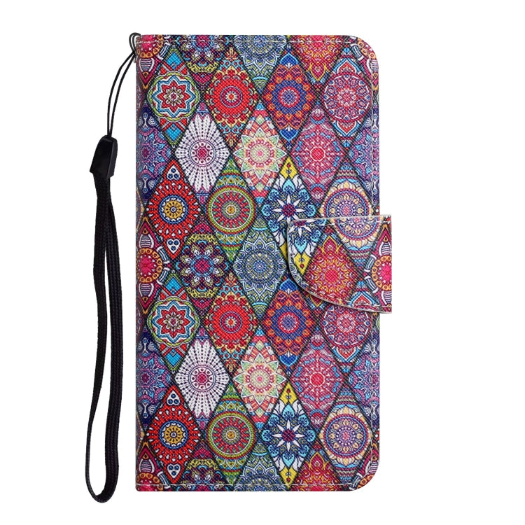 For iPhone 16 3D Colored Drawing Flip Leather Phone Case(Kaleidoscope)