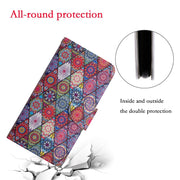 For iPhone 16 3D Colored Drawing Flip Leather Phone Case(Kaleidoscope)