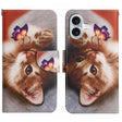 For iPhone 16 3D Colored Drawing Flip Leather Phone Case(Butterfly Cat) - iPhone 16 Cases by PMC TechLife | Online Shopping South Africa | PMC TechLife | Buy Now Pay Later Mobicred