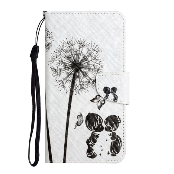 For iPhone 16 3D Colored Drawing Flip Leather Phone Case(Dandelions)