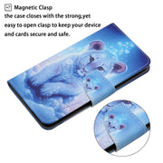 For iPhone 16 3D Colored Drawing Flip Leather Phone Case(Leopard)