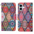 For iPhone 16 3D Colored Drawing Flip Leather Phone Case(Rhombus Totem) - iPhone 16 Cases by PMC TechLife | Online Shopping South Africa | PMC TechLife | Buy Now Pay Later Mobicred