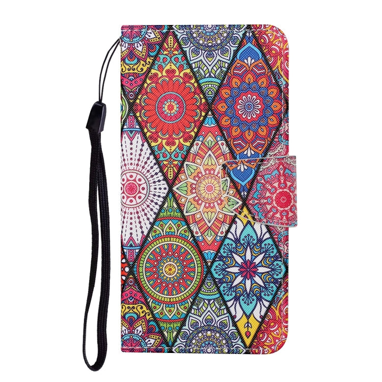 For iPhone 16 3D Colored Drawing Flip Leather Phone Case(Rhombus Totem)