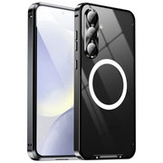 For Samsung Galaxy S24 FE 5G MagSafe Magnetic Frosted Metal Phone Case(Black)