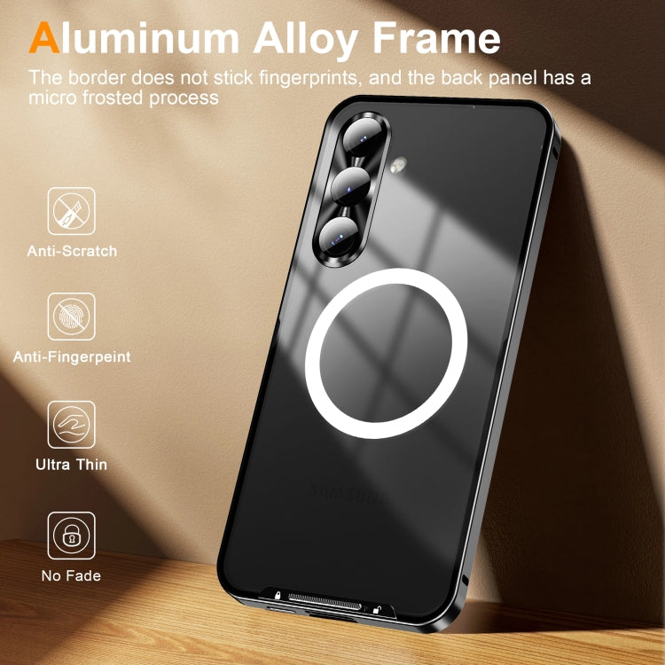 For Samsung Galaxy S24 FE 5G MagSafe Magnetic Frosted Metal Phone Case(Black)
