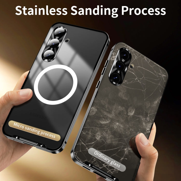 For Samsung Galaxy S24 FE 5G MagSafe Magnetic Frosted Metal Phone Case(Black)
