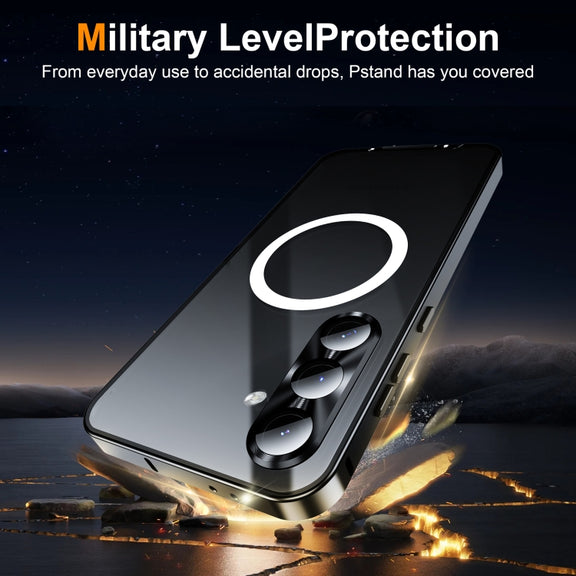 For Samsung Galaxy S24 FE 5G MagSafe Magnetic Frosted Metal Phone Case(Black)