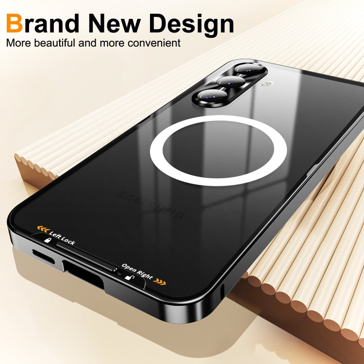 For Samsung Galaxy S24 FE 5G MagSafe Magnetic Frosted Metal Phone Case(Black)