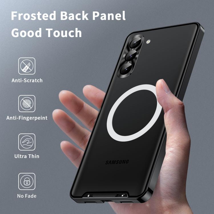For Samsung Galaxy S25 5G MagSafe Magnetic Frosted Metal Phone Case(Black)