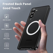For Samsung Galaxy S25 5G MagSafe Magnetic Frosted Metal Phone Case(Black)