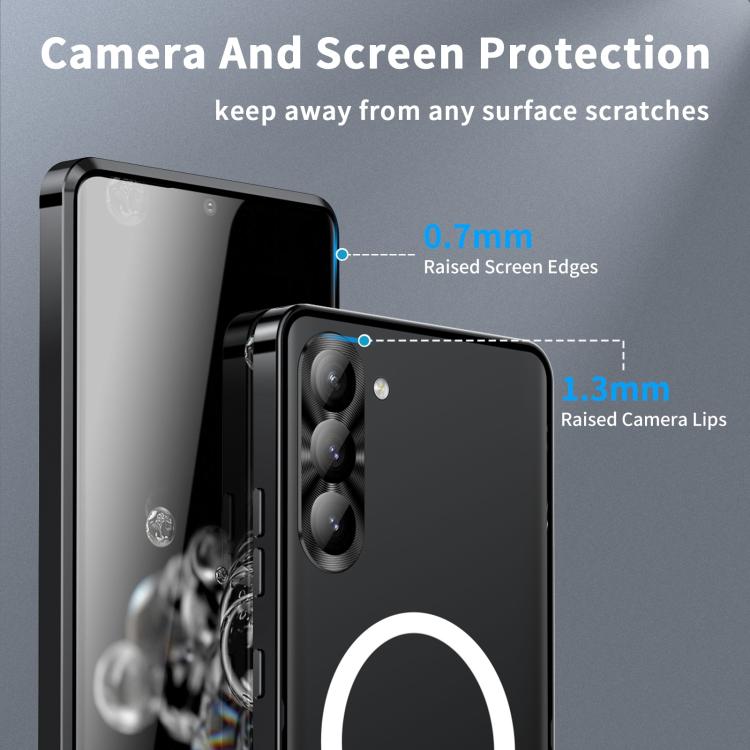 For Samsung Galaxy S25 5G MagSafe Magnetic Frosted Metal Phone Case(Black)