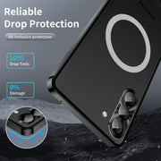 For Samsung Galaxy S25 5G MagSafe Magnetic Frosted Metal Phone Case(Black)