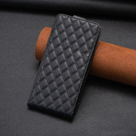 For Redmi Note 12 5G Global Diamond Lattice Vertical Flip Leather Phone Case(Black)