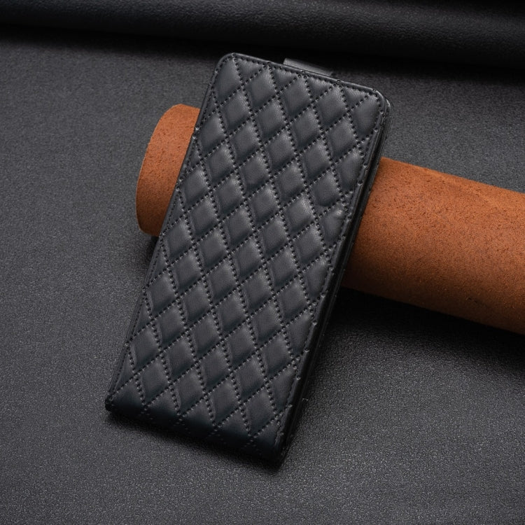 For Redmi Note 12 5G Global Diamond Lattice Vertical Flip Leather Phone Case(Black)