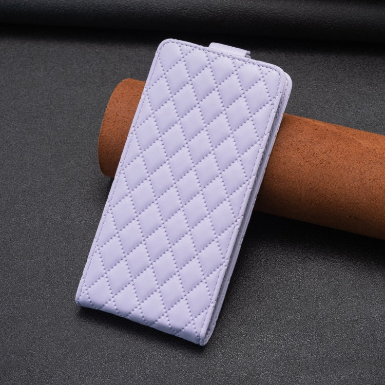 For Redmi Note 12 Pro+ Global Diamond Lattice Vertical Flip Leather Phone Case(Purple)