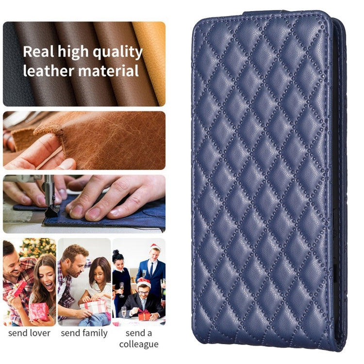 For Xiaomi 13 Pro Diamond Lattice Vertical Flip Leather Phone Case(Blue)