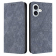 For iPhone 16 Ethnic Embossed Adsorption Leather Phone Case(Grey) - iPhone 16 Cases by PMC TechLife | Online Shopping South Africa | PMC TechLife | Buy Now Pay Later Mobicred