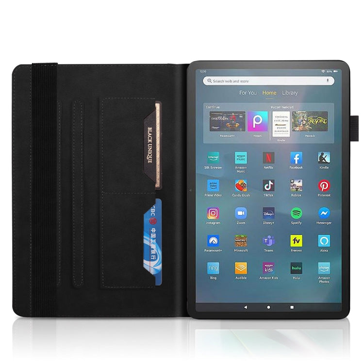For Amazon Fire Max 11 Life Tree Series Horizontal Flip Leather Tablet Case(Black)